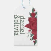 Étiquettes-cadeau Mariage de Red Roses Boho (Dos)