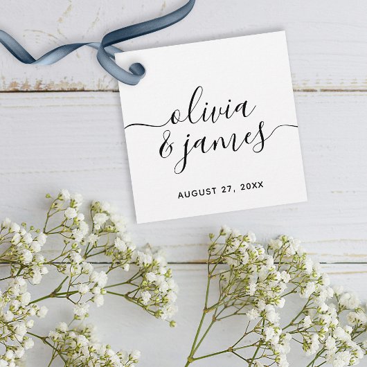Étiquettes Cadeau Mariage de script de calligraphie