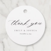 Étiquettes Cadeau Mariage de script élégant et moderne (Devant)