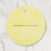 Étiquettes Cadeau MARIAGE de script jaune Turquoise BUDGET (Dos)