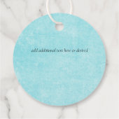 Étiquettes Cadeau MARIAGE de script jaune Turquoise BUDGET (Dos)