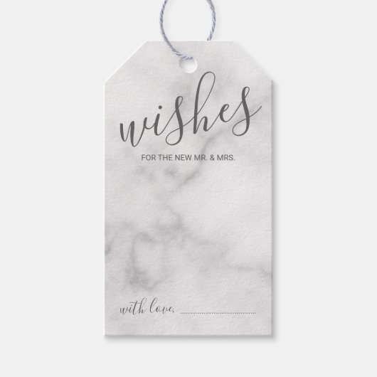 Étiquettes-cadeau Mariage de script moderne Conseils et souhaits Mar (Devant)