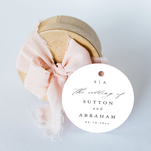 Étiquettes Cadeau Mariage de script Monogramme