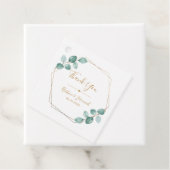 Étiquettes Cadeau Mariage de script or Eucalyptus moderne (En situation)