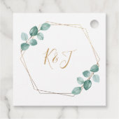 Étiquettes Cadeau Mariage de script or Eucalyptus moderne (Dos)