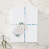 Étiquettes-cadeau Mariage de script or Eucalyptus moderne (Avec de laficelle)