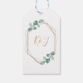 Étiquettes-cadeau Mariage de script or Eucalyptus moderne (Dos)