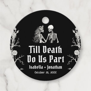 Étiquettes Cadeau Mariage de squelette d'Halloween jusqu'à ce que la