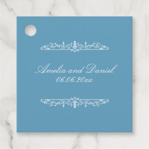 Étiquettes Cadeau Mariage de style Régence bleu