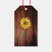 Étiquettes-cadeau Mariage de tournesol en bois rustique merci (Dos)