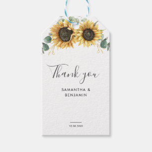 Étiquettes-cadeau Mariage de tournesol Eucalyptus