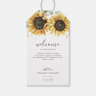 Étiquettes-cadeau Mariage de tournesol fleuri Eucalyptus