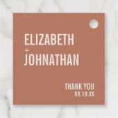 Étiquettes Cadeau Mariage de typographie Boho simple Merci (Dos)