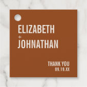 Étiquettes Cadeau Mariage de typographie Boho simple Merci (Devant)