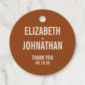 Étiquettes Cadeau Mariage de typographie Boho simple Merci (Devant)