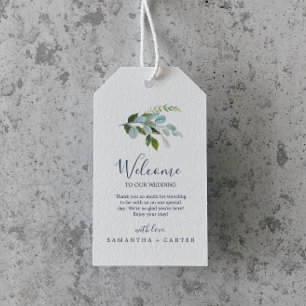 Étiquettes-cadeau Mariage de verdure d'été Bienvenue