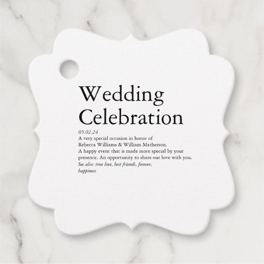 Étiquettes Cadeau Mariage Définition (Devant)