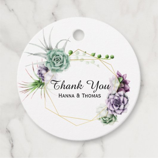 Étiquettes Cadeau Mariage Désertique et Succulent (Devant)