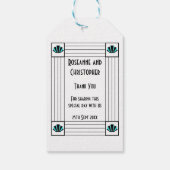 Étiquettes-cadeau Mariage design Art déco bleu (Dos)