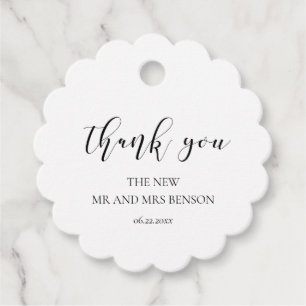 Étiquettes Cadeau Mariage design simple et élégant