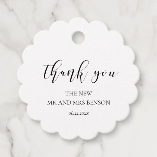 Étiquettes Cadeau Mariage design simple et élégant (Devant)
