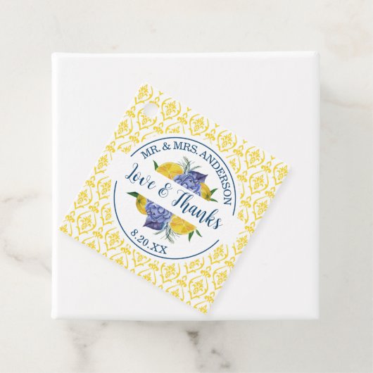 Étiquettes Cadeau Mariage d'été moderne citron citron (En situation)