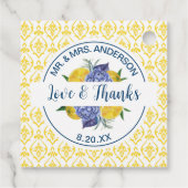 Étiquettes Cadeau Mariage d'été moderne citron citron (Dos)