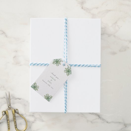 Étiquettes-cadeau Mariage d'eucalyptus (Avec de laficelle)