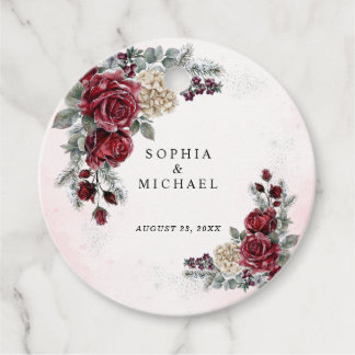 Étiquettes Cadeau Mariage d'hiver aux Roses Gelées 