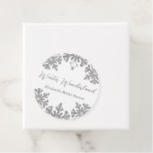 Étiquettes Cadeau Mariage d'hiver flocon de neige argenté (En situation)