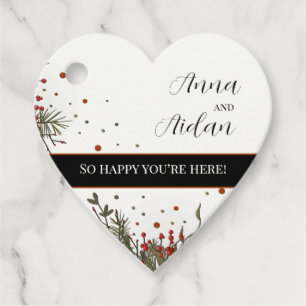 Étiquettes Cadeau Mariage d'hiver Floral Élégance Moderne Inspirativ