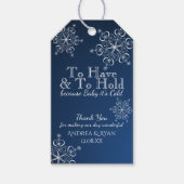 Étiquettes-cadeau Mariage d'hiver Snowflakes Bleu (Devant)