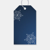 Étiquettes-cadeau Mariage d'hiver Snowflakes Bleu (Dos)