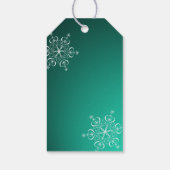 Étiquettes-cadeau Mariage d'hiver Snowflakes Green (Dos)