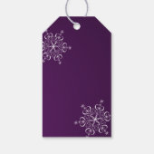 Étiquettes-cadeau Mariage d'hiver Snowflakes violet (Dos)