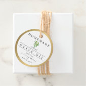 Étiquettes Cadeau Mariage d'huile d'olive (En situation)