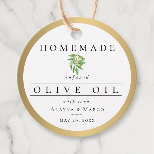 Étiquettes Cadeau Mariage d'huile d'olive (Devant)