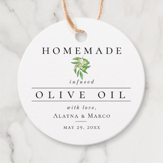 Étiquettes Cadeau Mariage d'huile d'olive (Devant)