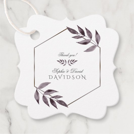 Étiquettes Cadeau Mariage diamant minimaliste en écaille d'encre (Devant)