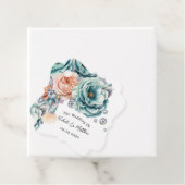 Étiquettes Cadeau Mariage diamant Turquoise et Pêche Rose (En situation)
