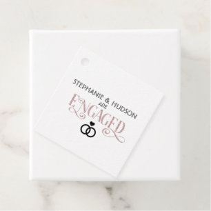 Étiquettes Cadeau mariage, douche nuptiale, Engagé, Partie d'engagem