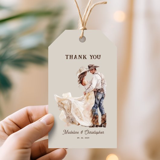 Étiquettes-cadeau Mariage du Boho Western Ranch