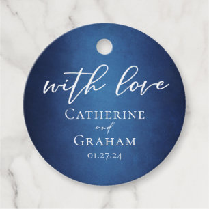 Étiquettes Cadeau Mariage du soir moderne bleu minimaliste Lakeside