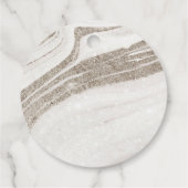 Étiquettes Cadeau Mariage élégant Abstrait Marbre Agate Or pâle (Dos)