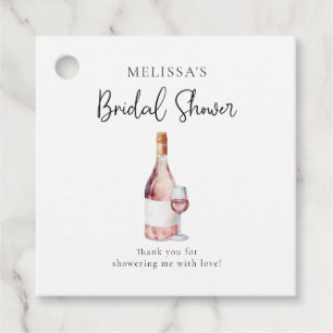 Étiquettes Cadeau Mariage Élégant Aquarelle Rose Pâle Fête de Mariag