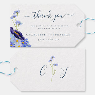 Étiquettes-cadeau Mariage Élégant aux Fleurs Sauvages Remerciements