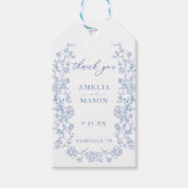 Étiquettes-cadeau Mariage élégant bleu Dusty bleu Vintage (Devant)