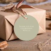 Étiquettes Cadeau Mariage Élégant Calligraphie Script Sage Vert