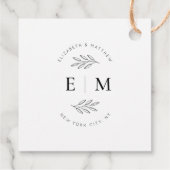 Étiquettes Cadeau Mariage Élégant Chic Moderne Simple Chic Monogramm (Dos)
