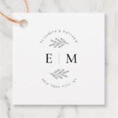 Étiquettes Cadeau Mariage Élégant Chic Moderne Simple Chic Monogramm (Devant)